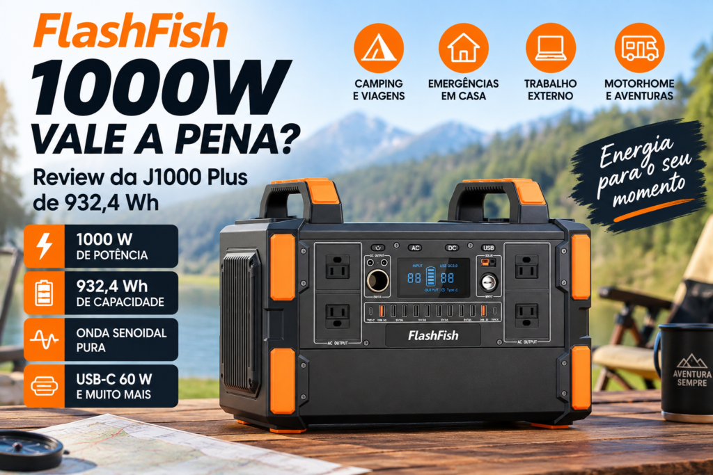FlashFish 1000W vale a pena? Review da J1000 Plus de 932,4 Wh